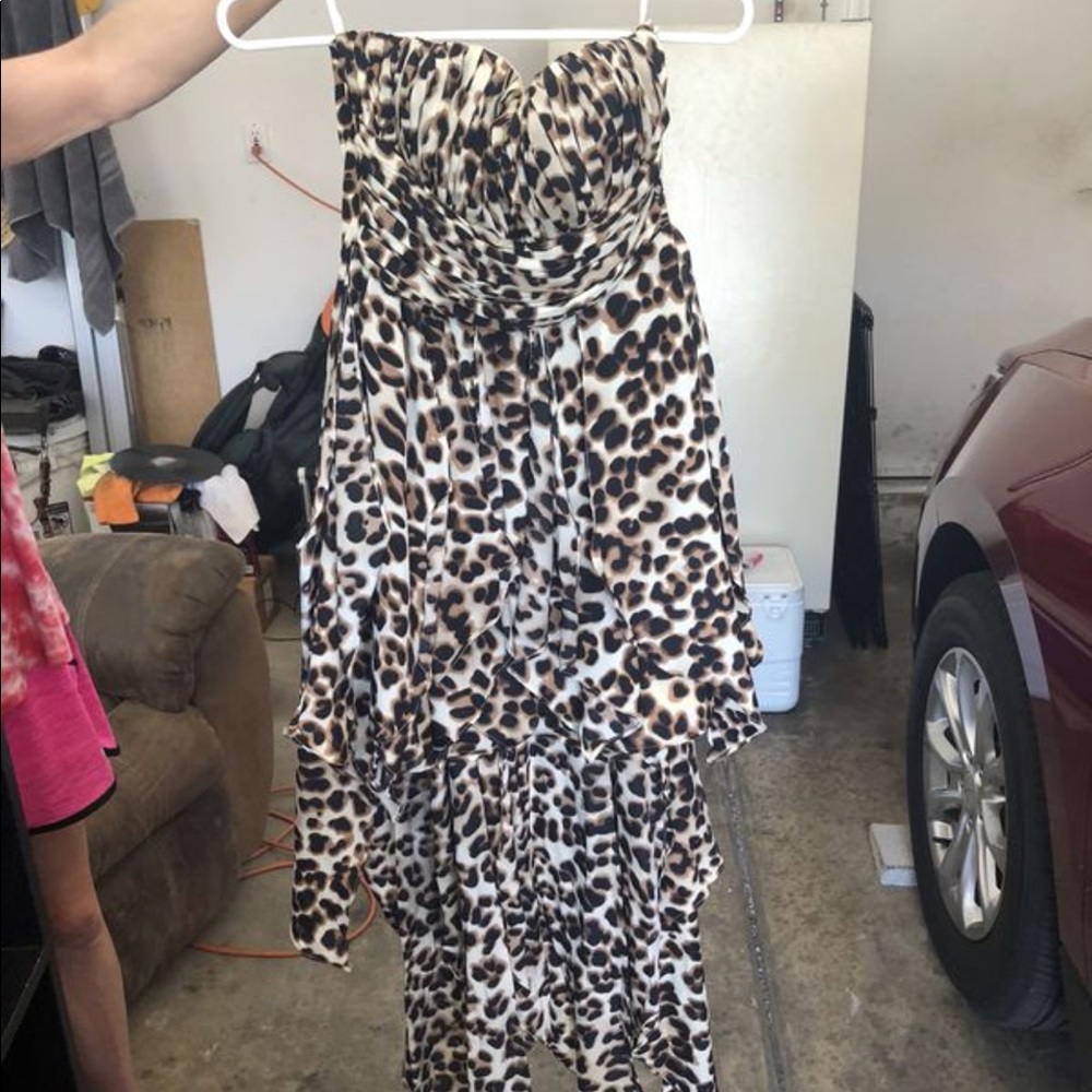 Windsor cheetah high low dress